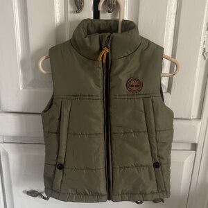 Timberland Kids Olive Green Quilted Puffer Vest